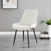 Elina White Marble Effect Round Dining Table & 2 Cream Pesaro Black Leg Chairs