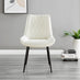 Novara White Marble Black Leg Round Dining Table & 4 Cream Pesaro Black Leg Chairs