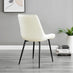 Elina White Marble Effect Round Dining Table & 2 Cream Pesaro Black Leg Chairs