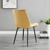2x Pesaro Mustard Velvet Dining Chairs Black Legs