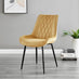 Elina White Marble Effect Round Dining Table & 2 Mustard Pesaro Black Leg Chairs