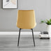Elina White Marble Effect Round Dining Table & 2 Mustard Pesaro Black Leg Chairs