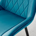 Novara 100cm Round Black Leg Dining Table & 2 Blue Pesaro Black Leg Chairs