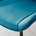 2x Pesaro Blue Velvet Dining Chairs Black Legs