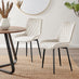 2x Pesaro Cream Velvet Dining Chairs Black Legs