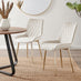 2x Pesaro Cream Velvet Dining Chairs Gold Legs