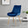2x Pesaro Navy Velvet Dining Chairs Gold Legs
