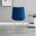 Novara White Marble Gold Leg 120cm Round Dining Table & 6 Navy Pesaro Gold Leg Chairs