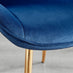 Leonardo 6 Gold Dining Table and 6 Navy Pesaro Gold Leg Chairs