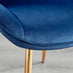 Novara White Marble Gold Leg 120cm Round Dining Table & 4 Navy Pesaro Gold Leg Chairs