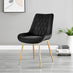 2x Pesaro Black Velvet Dining Chairs Gold Legs