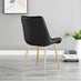 2x Pesaro Black Velvet Dining Chairs Gold Legs