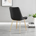 Leonardo 4 Gold Dining Table and 4 Black Pesaro Gold Leg Chairs
