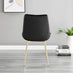 Novara 100cm Round Gold Leg Dining Table & 2 Black Pesaro Gold Leg Chairs