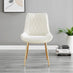 2x Pesaro Cream Velvet Dining Chairs Gold Legs