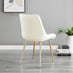 2x Pesaro Cream Velvet Dining Chairs Gold Legs