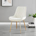 Novara 100cm Round Gold Leg Dining Table & 2 Cream Pesaro Gold Leg Chairs