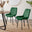 2x Pesaro Green Velvet Dining Chairs Black Legs