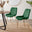 2x Pesaro Green Velvet Dining Chairs Gold Legs
