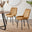2x Pesaro Mustard Velvet Dining Chairs Black Legs