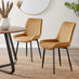 2x Pesaro Mustard Velvet Dining Chairs Black Legs