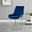 2x Pesaro Navy Velvet Dining Chairs Silver Legs
