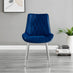 Novara 100cm Round Dining Table and 4 Navy Pesaro Silver Leg Chairs