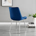 Andria Black Leg Marble Effect Dining Table and 6 Navy Pesaro Silver Leg Chairs