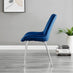 Andria Black Leg Marble Effect Dining Table and 6 Navy Pesaro Silver Leg Chairs