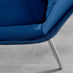 Pivero 6 White Dining Table and 6 Navy Pesaro Silver Leg Chairs