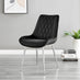 2x Pesaro Black Velvet Dining Chairs Silver Legs