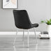 2x Pesaro Black Velvet Dining Chairs Silver Legs