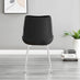 2x Pesaro Black Velvet Dining Chairs Silver Legs
