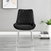 Pivero 4 White Dining Table and 4 Black Pesaro Silver Leg Chairs