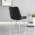 Andria Black Leg Marble Effect Dining Table and 6 Black Pesaro Silver Leg Chairs
