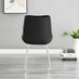 Novara White High Gloss Round Dining Table & 4 Black Pesaro Silver Chairs