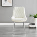 2x Pesaro Cream Velvet Dining Chairs Silver Legs