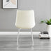 Atlanta 6 White Dining Table and 6 Cream Pesaro Silver Leg Chairs