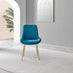 2x Pesaro Blue Velvet Dining Chairs Gold Legs