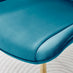 2x Pesaro Blue Velvet Dining Chairs Gold Legs