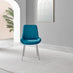 2x Pesaro Blue Velvet Dining Chairs Silver Legs