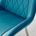 2x Pesaro Blue Velvet Dining Chairs Silver Legs