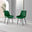 2x Pesaro Green Velvet Dining Chairs Black Legs