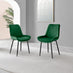 Novara 100cm Round Black Leg Dining Table & 2 Green Pesaro Black Leg Chairs