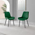 Novara 100cm Round Black Leg Dining Table & 2 Green Pesaro Black Leg Chairs