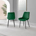 Novara 100cm Round Black Leg Dining Table & 2 Green Pesaro Black Leg Chairs