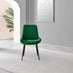 2x Pesaro Green Velvet Dining Chairs Black Legs