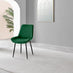 Novara 100cm Round Black Leg Dining Table & 2 Green Pesaro Black Leg Chairs