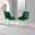2x Pesaro Green Velvet Dining Chairs Gold Legs
