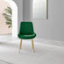 2x Pesaro Green Velvet Dining Chairs Gold Legs